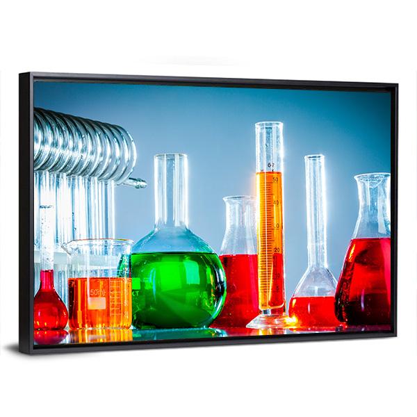Test Tubes Canvas Wall Art-5 Horizontal-Gallery Wrap-22" x 12"-Tiaracle