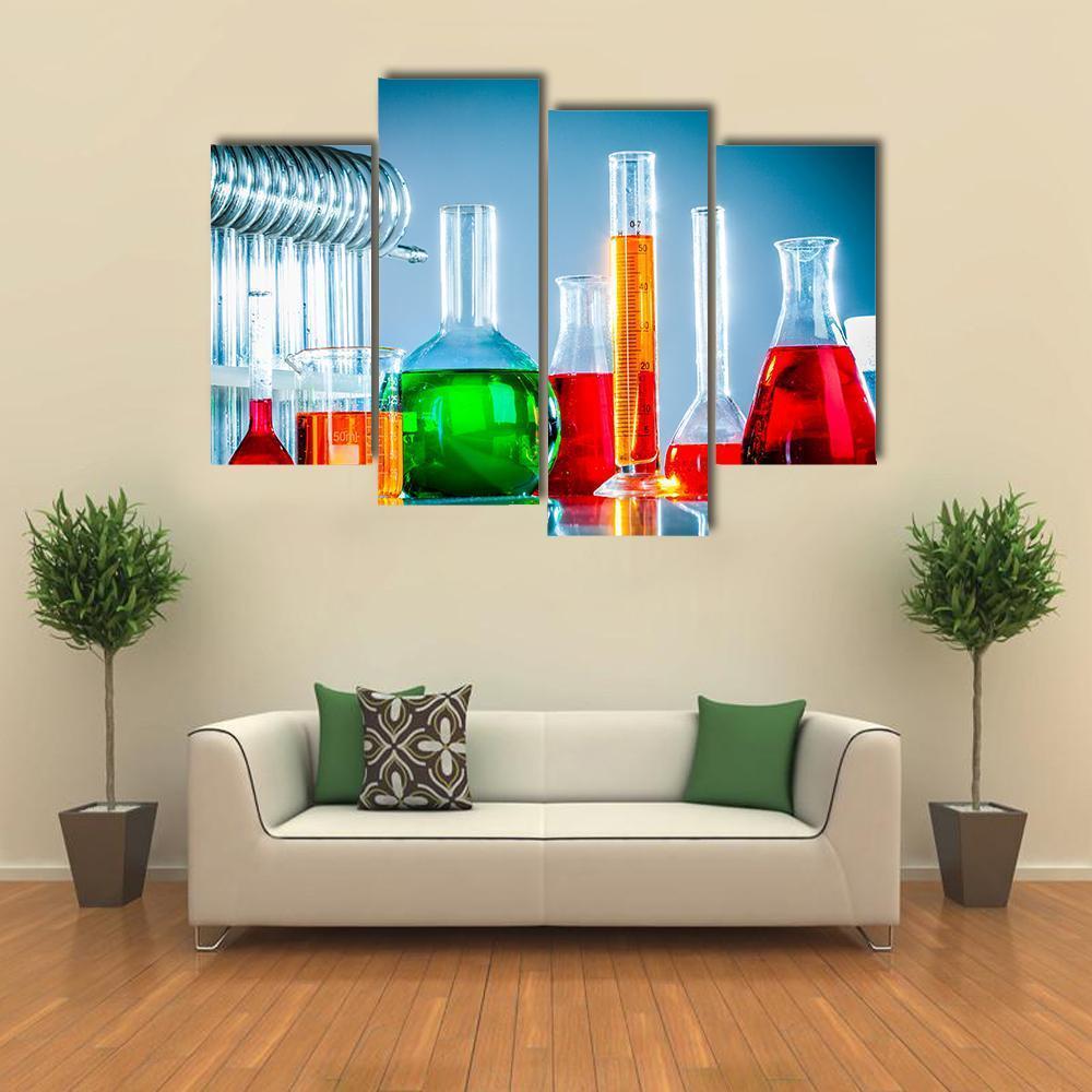 Test Tubes Canvas Wall Art-4 Pop-Gallery Wrap-50" x 32"-Tiaracle