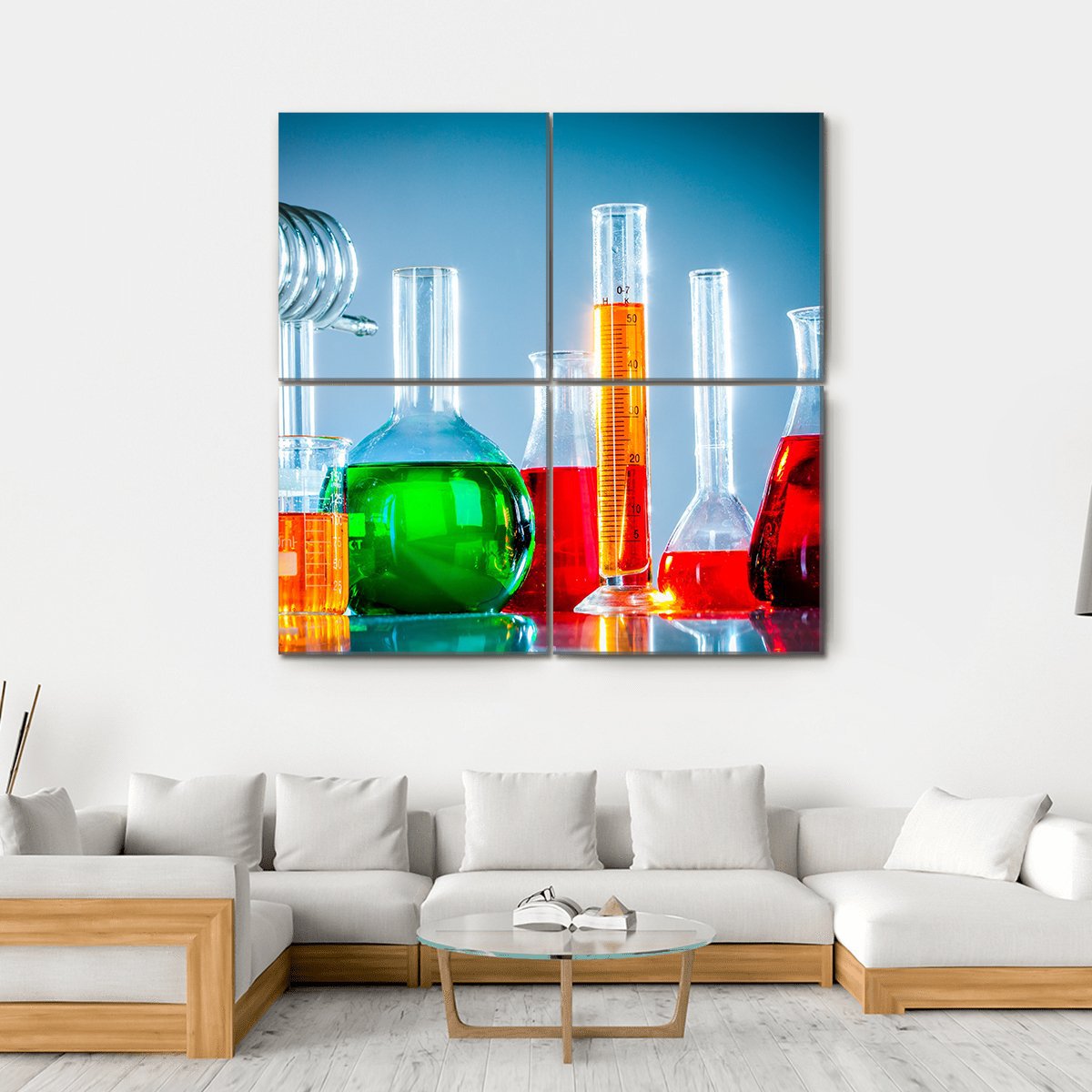 Test Tubes Canvas Wall Art-4 Square-Gallery Wrap-17" x 17"-Tiaracle