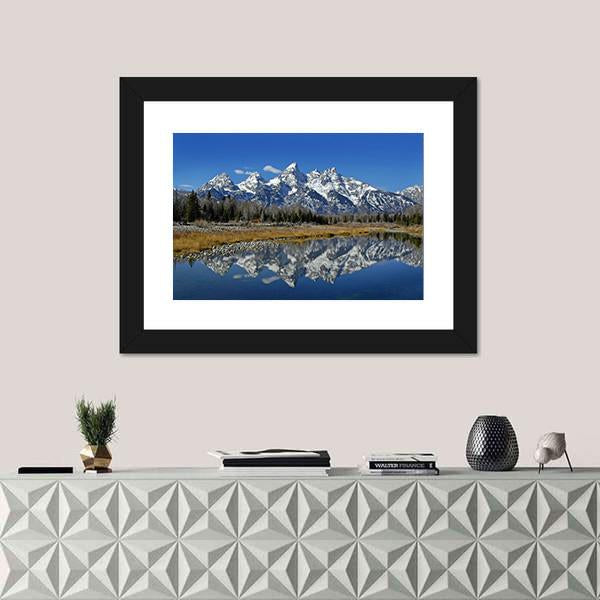 Teton Mountain Range Canvas Wall Art-3 Horizontal-Gallery Wrap-25&quot; x 16&quot;-Tiaracle