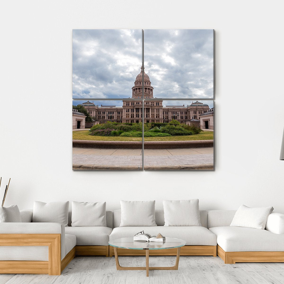 Texas Capital Building Canvas Wall Art-4 Square-Gallery Wrap-17" x 17"-Tiaracle