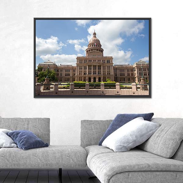 Texas State Capitol Building Canvas Wall Art-1 Piece-Floating Frame-24" x 16"-Tiaracle