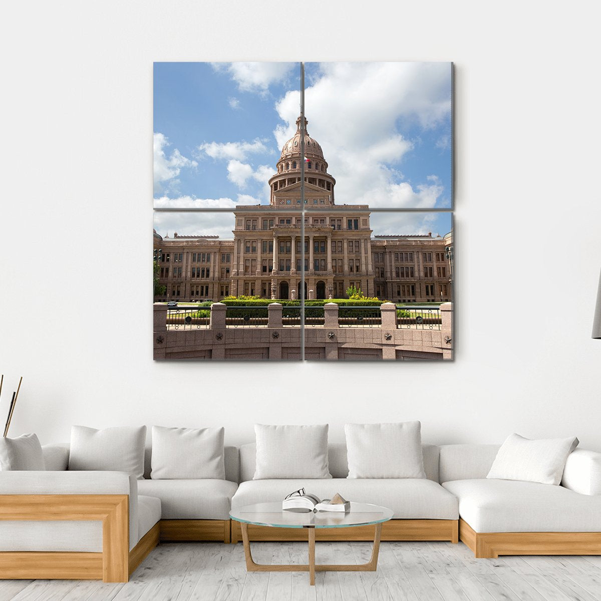 Texas State Capitol Building Canvas Wall Art-4 Square-Gallery Wrap-17" x 17"-Tiaracle