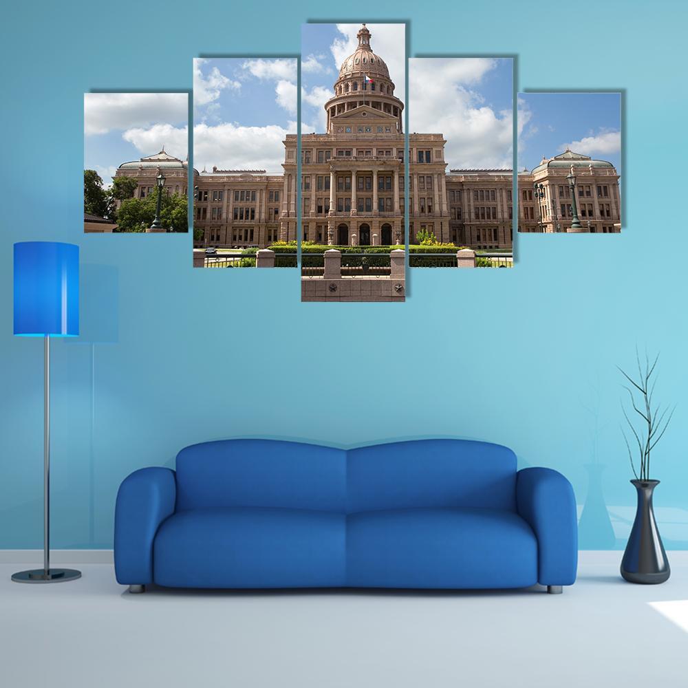 Texas State Capitol Building Canvas Wall Art-5 Star-Gallery Wrap-62" x 32"-Tiaracle