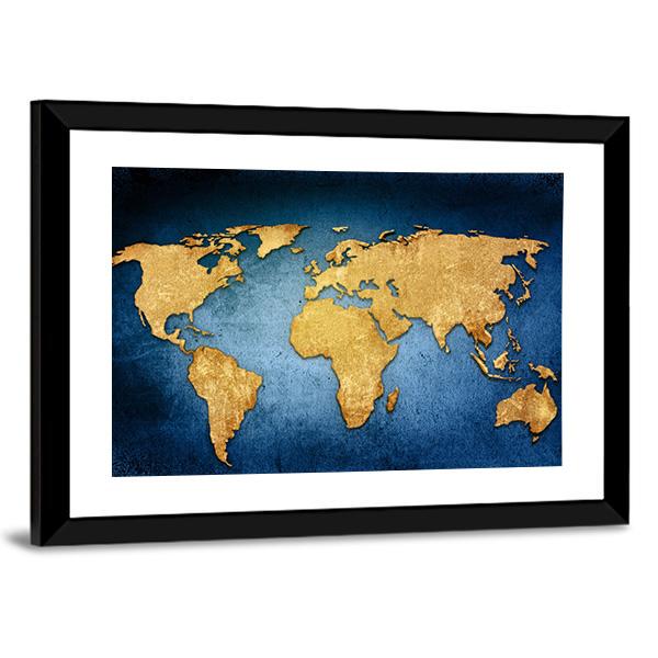 Textured World Map Canvas Wall Art-5 Horizontal-Gallery Wrap-22" x 12"-Tiaracle
