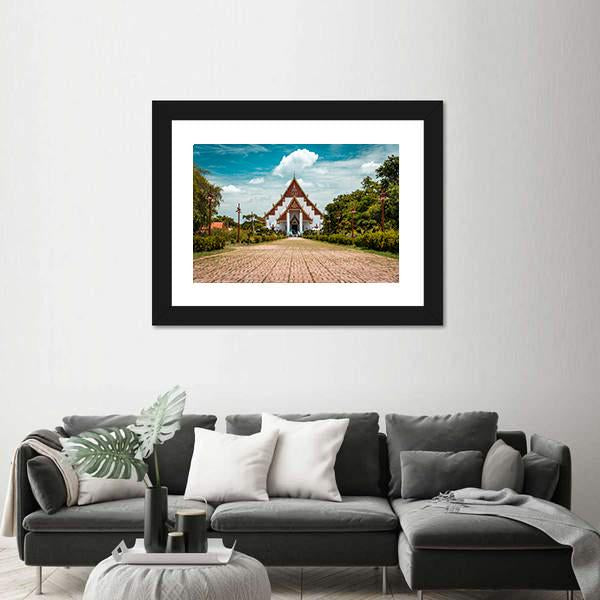 Thai Buddhist Temple Canvas Wall Art-1 Piece-Framed Print-20" x 16"-Tiaracle