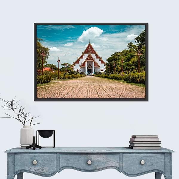 Thai Buddhist Temple Panoramic Canvas Wall Art-1 Piece-36" x 12"-Tiaracle