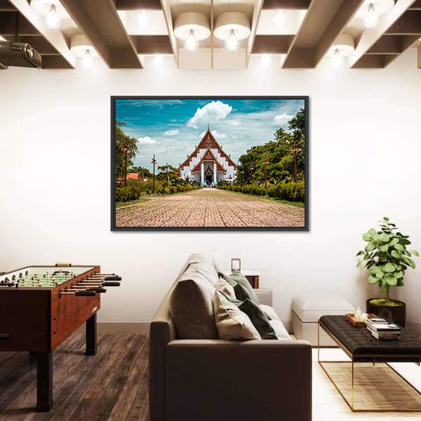 Thai Buddhist Temple Panoramic Canvas Wall Art-1 Piece-36" x 12"-Tiaracle
