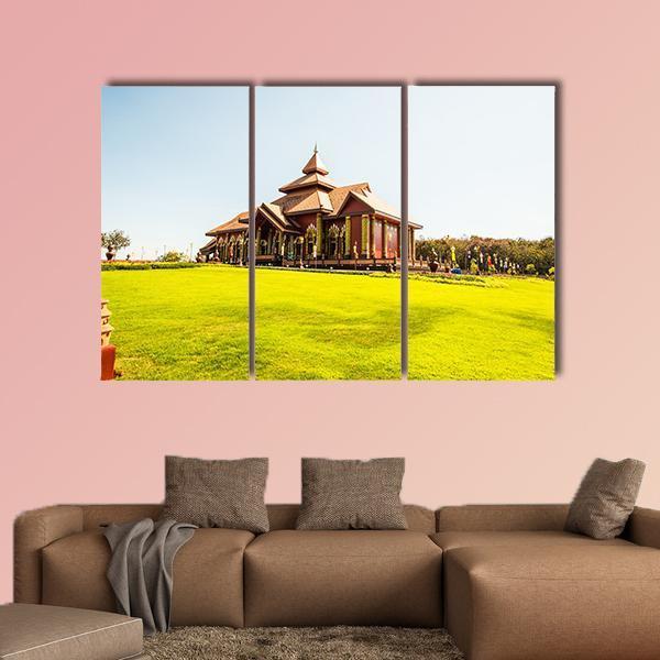 Prayodkhunpol Wiang Kalong Temple Canvas Wall Art-3 Horizontal-Gallery Wrap-37" x 24"-Tiaracle