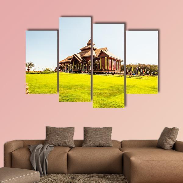 Prayodkhunpol Wiang Kalong Temple Canvas Wall Art-4 Pop-Gallery Wrap-50" x 32"-Tiaracle