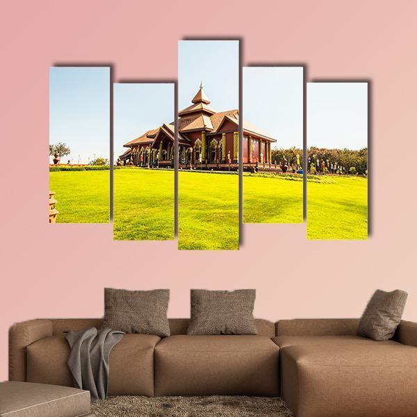 Prayodkhunpol Wiang Kalong Temple Canvas Wall Art-5 Pop-Gallery Wrap-47" x 32"-Tiaracle