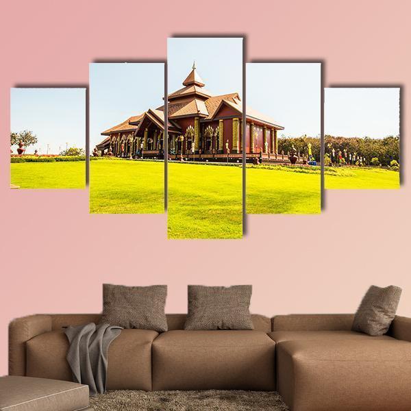 Prayodkhunpol Wiang Kalong Temple Canvas Wall Art-5 Star-Gallery Wrap-62" x 32"-Tiaracle