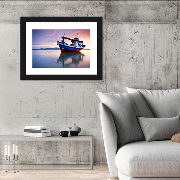 Thai Fishing Boat Canvas Wall Art-5 Horizontal-Gallery Wrap-22" x 12"-Tiaracle