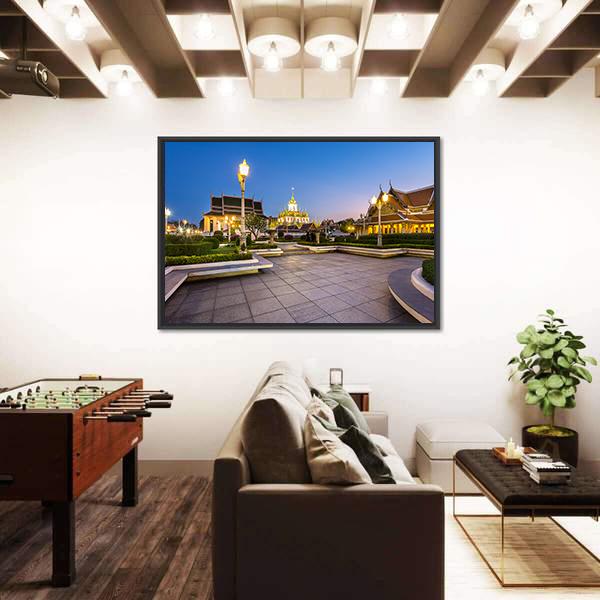 Thai Pavilion Temple Canvas Wall Art-3 Horizontal-Gallery Wrap-25" x 16"-Tiaracle