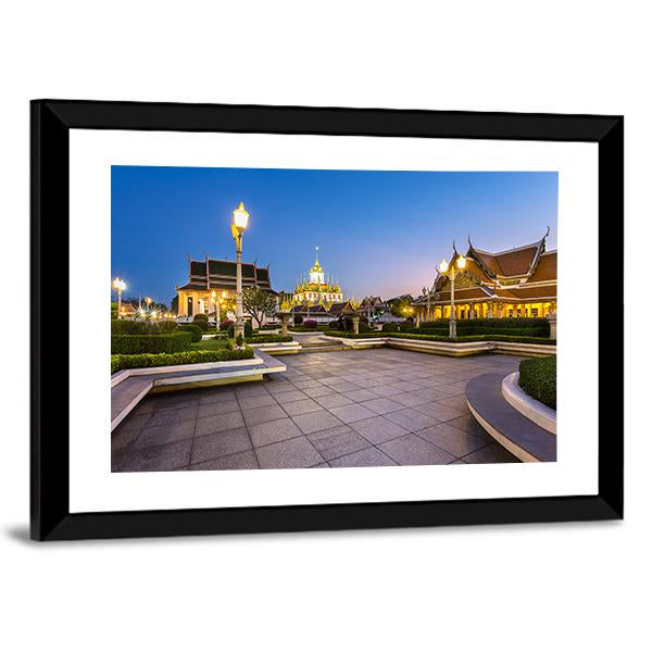 Thai Pavilion Temple Canvas Wall Art-3 Horizontal-Gallery Wrap-25" x 16"-Tiaracle