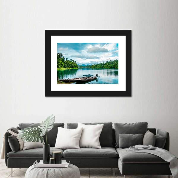Thai Traditional Boat Canvas Wall Art-1 Piece-Framed Print-20" x 16"-Tiaracle