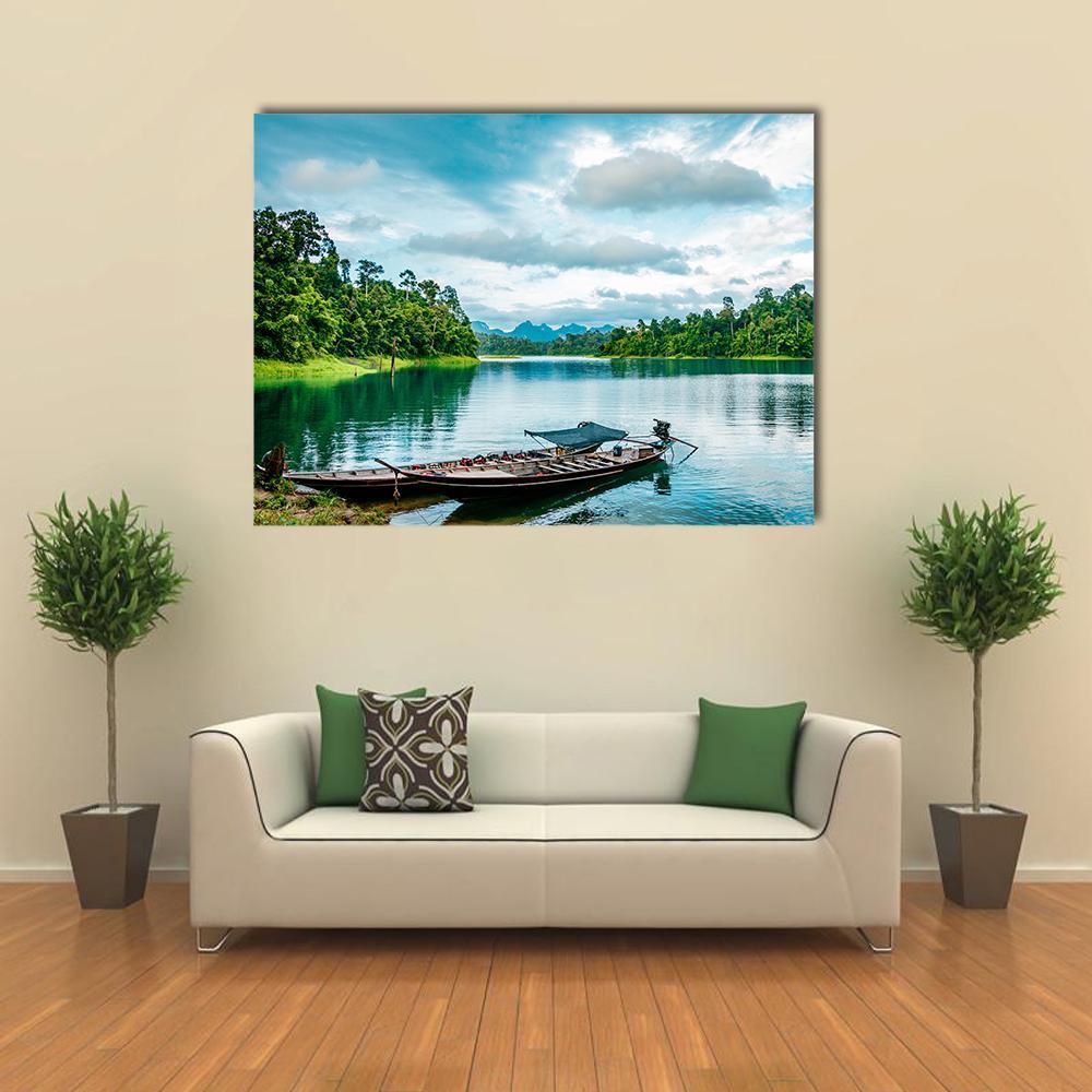 Thai Traditional Boat Canvas Wall Art-1 Piece-Gallery Wrap-36" x 24"-Tiaracle
