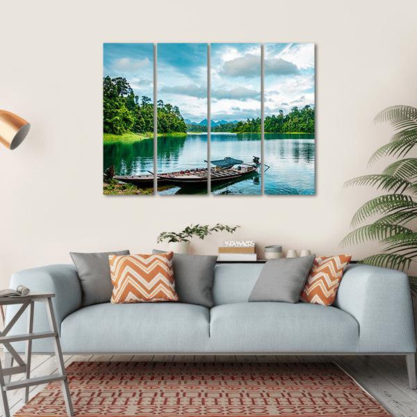 Thai Traditional Boat Canvas Wall Art-4 Horizontal-Gallery Wrap-34" x 24"-Tiaracle