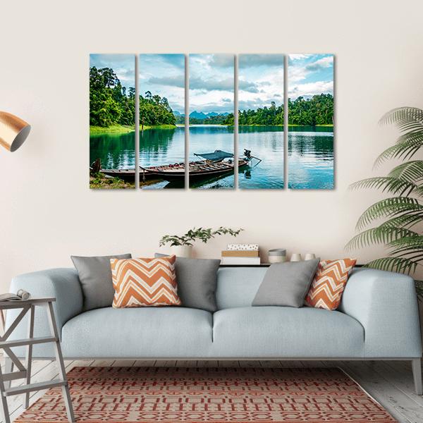 Thai Traditional Boat Canvas Wall Art-5 Horizontal-Gallery Wrap-22" x 12"-Tiaracle