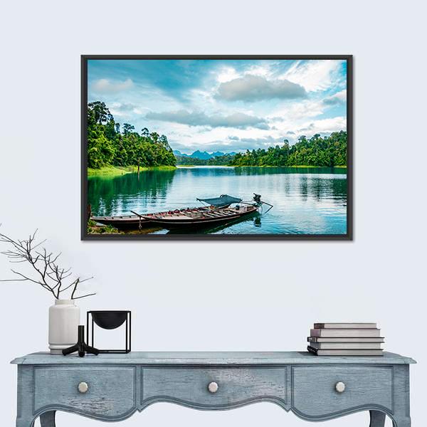 Thai Traditional Boat Canvas Wall Art-5 Horizontal-Gallery Wrap-22" x 12"-Tiaracle