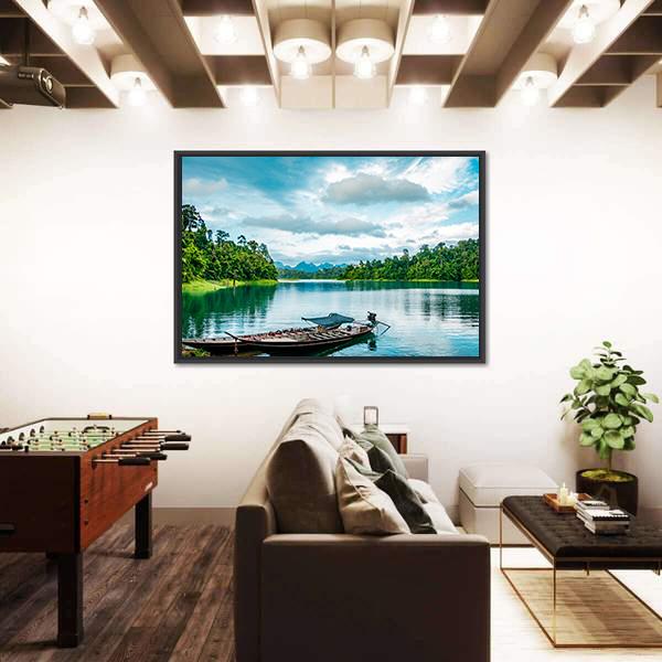 Thai Traditional Boat Canvas Wall Art-5 Horizontal-Gallery Wrap-22" x 12"-Tiaracle