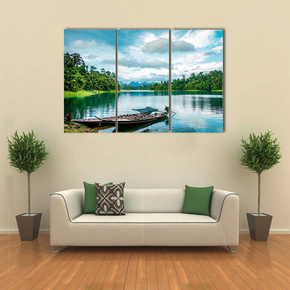 Thai Traditional Boat Canvas Wall Art-3 Horizontal-Gallery Wrap-37" x 24"-Tiaracle