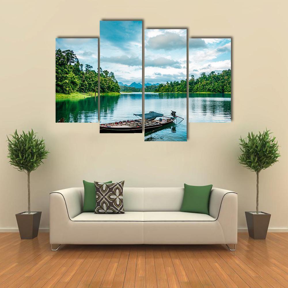 Thai Traditional Boat Canvas Wall Art-4 Pop-Gallery Wrap-50" x 32"-Tiaracle