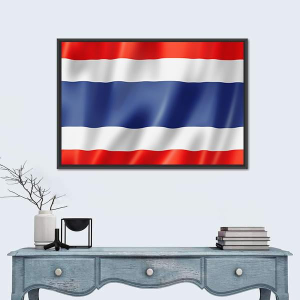 Thailand Flag Canvas Wall Art-3 Horizontal-Gallery Wrap-25" x 16"-Tiaracle