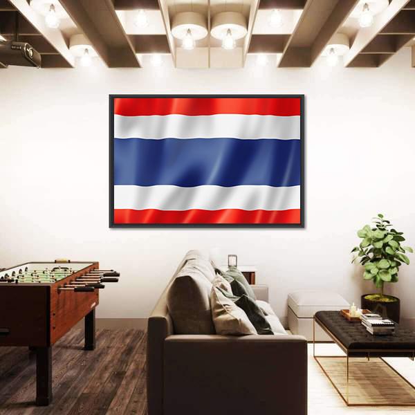 Thailand Flag Canvas Wall Art-5 Horizontal-Gallery Wrap-22" x 12"-Tiaracle