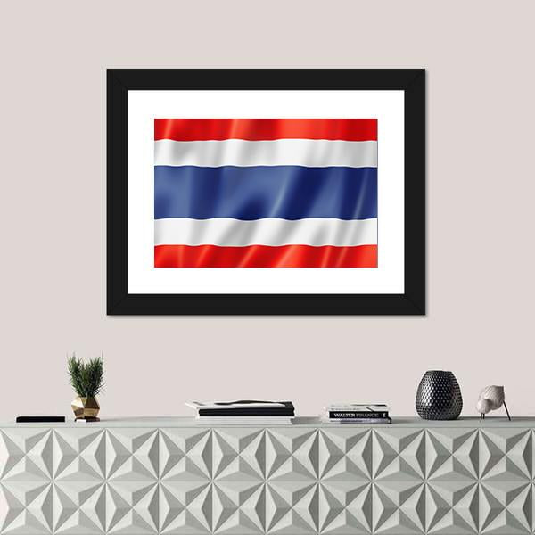 Thailand Flag Canvas Wall Art-5 Horizontal-Gallery Wrap-22" x 12"-Tiaracle