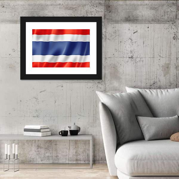 Thailand Flag Canvas Wall Art-5 Horizontal-Gallery Wrap-22" x 12"-Tiaracle