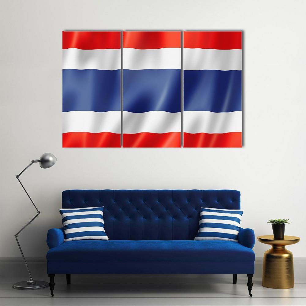 Thailand Flag Canvas Wall Art-3 Horizontal-Gallery Wrap-37" x 24"-Tiaracle
