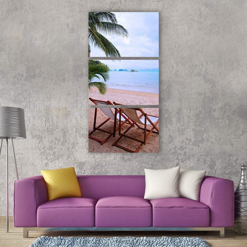 Thailand Sand Beach In Vacations Vertical Canvas Wall Art-3 Vertical-Gallery Wrap-12&quot; x 25&quot;-Tiaracle