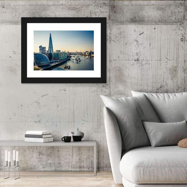 Thames &amp; London City Canvas Wall Art-5 Horizontal-Gallery Wrap-22" x 12"-Tiaracle
