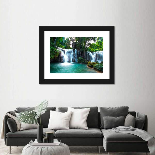 Than Sawan Waterfall Canvas Wall Art-1 Piece-Framed Print-20" x 16"-Tiaracle