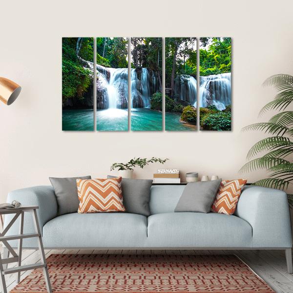Than Sawan Waterfall Canvas Wall Art-5 Horizontal-Gallery Wrap-22" x 12"-Tiaracle