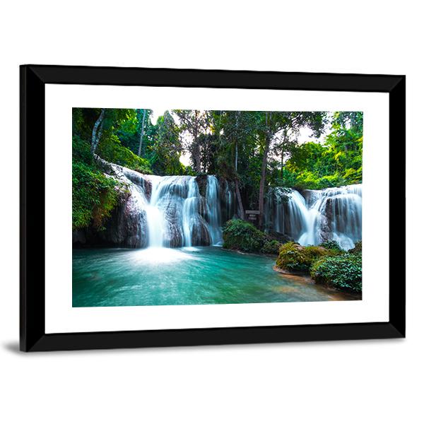 Than Sawan Waterfall Canvas Wall Art-3 Horizontal-Gallery Wrap-25" x 16"-Tiaracle