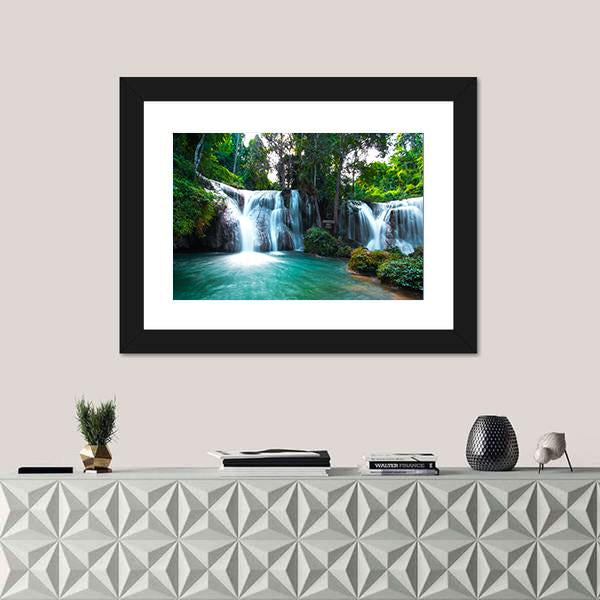 Than Sawan Waterfall Canvas Wall Art-3 Horizontal-Gallery Wrap-25" x 16"-Tiaracle