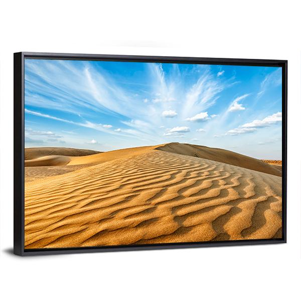 Thar Desert Canvas Wall Art-3 Horizontal-Gallery Wrap-25" x 16"-Tiaracle