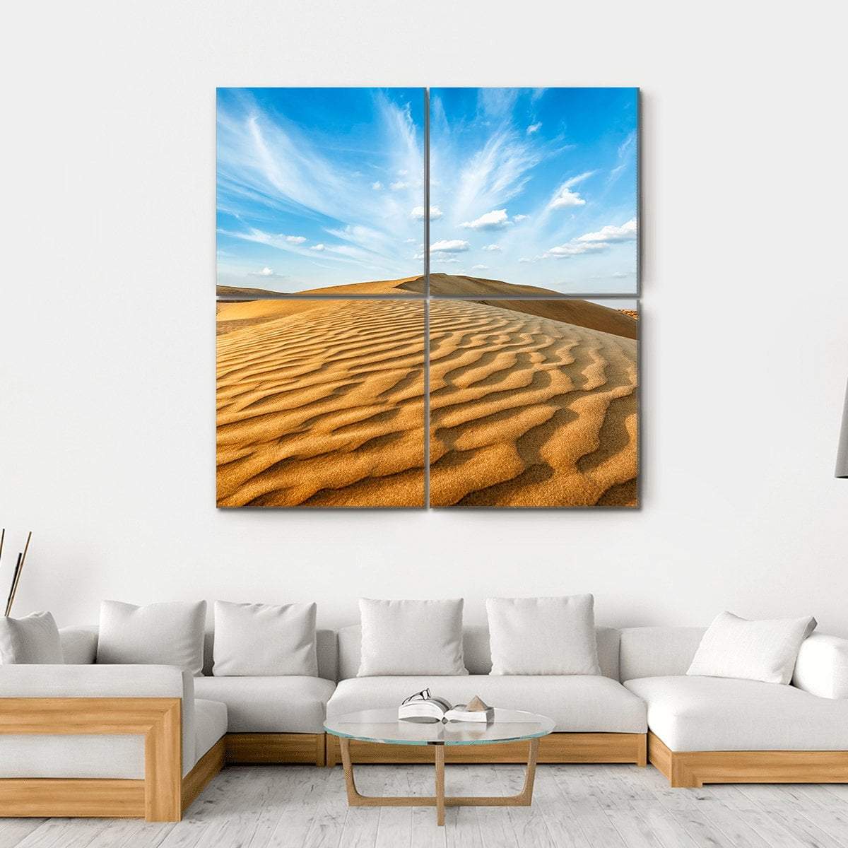 Thar Desert Canvas Wall Art-4 Square-Gallery Wrap-17" x 17"-Tiaracle