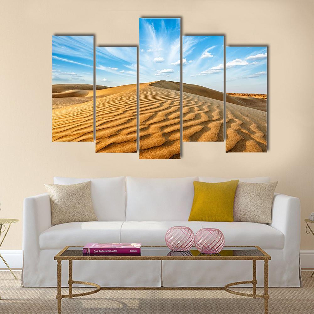 Thar Desert Canvas Wall Art-5 Pop-Gallery Wrap-47" x 32"-Tiaracle