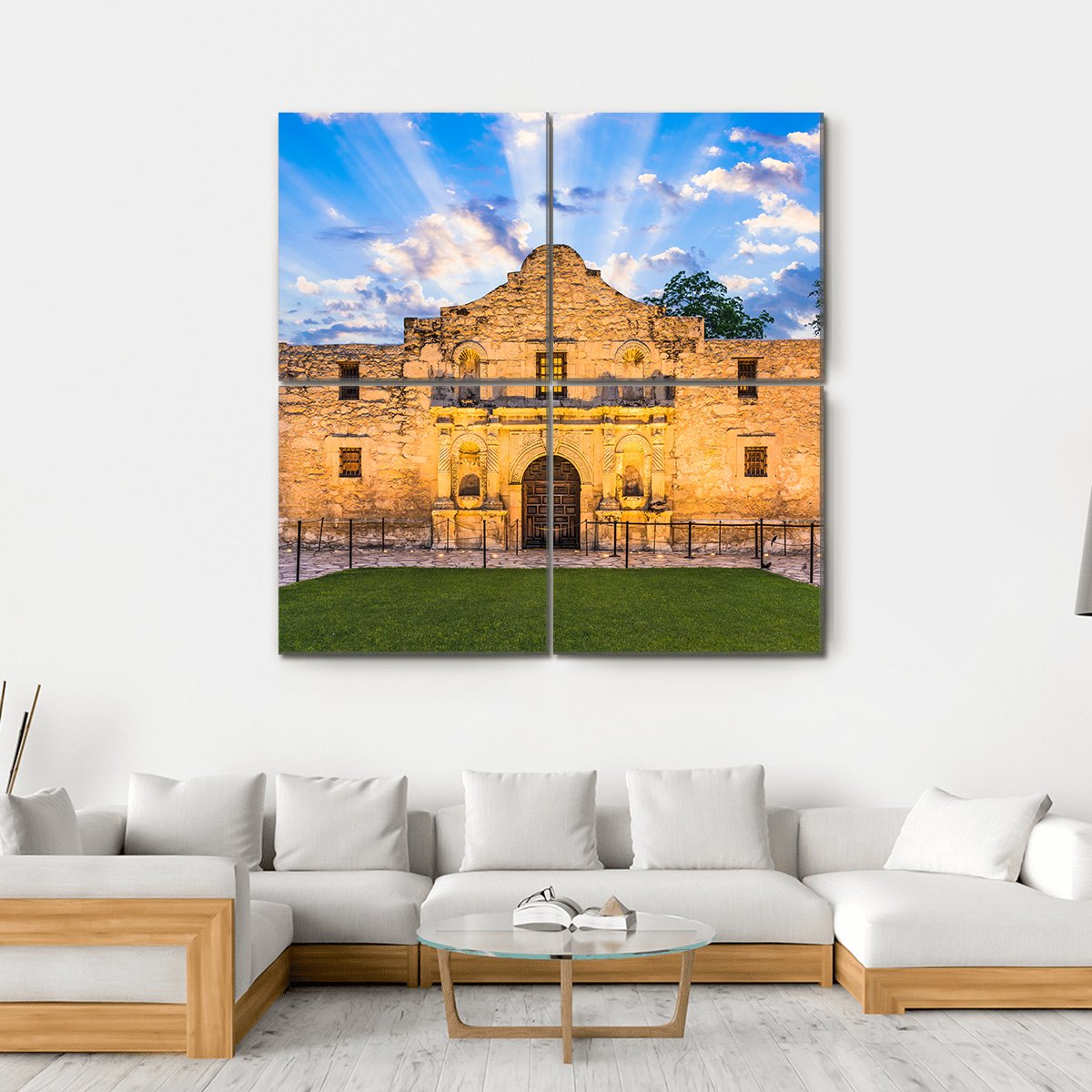 The Alamo In San Antonio Texas Canvas Wall Art-4 Square-Gallery Wrap-17" x 17"-Tiaracle