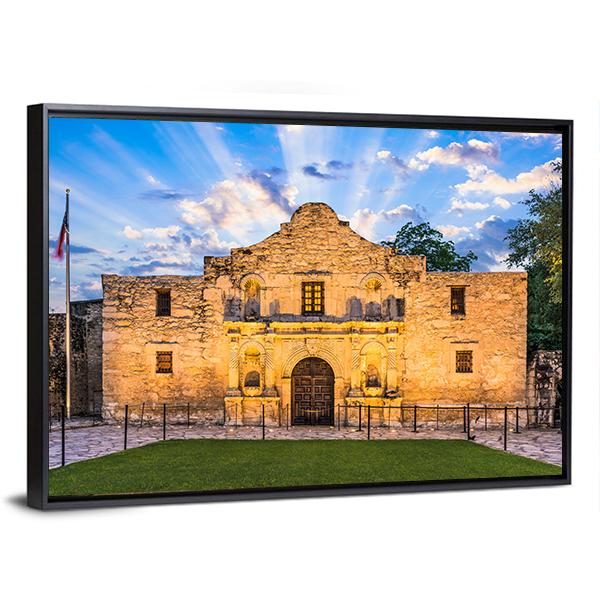 The Alamo In San Antonio Texas Canvas Wall Art-3 Horizontal-Gallery Wrap-25" x 16"-Tiaracle