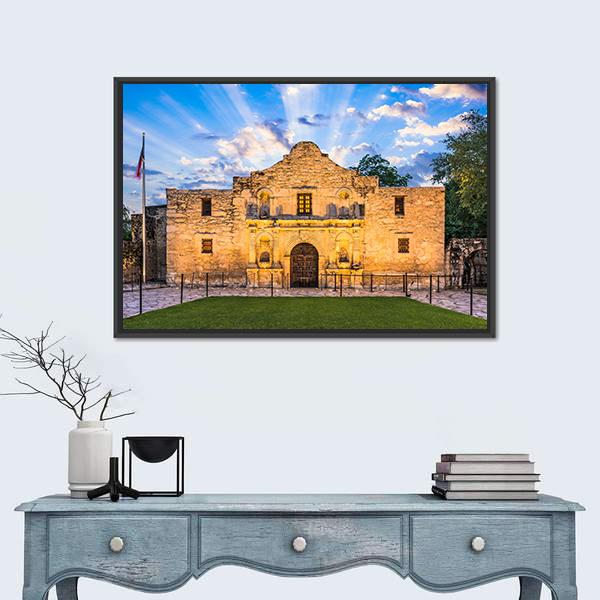 The Alamo In San Antonio Texas Canvas Wall Art-3 Horizontal-Gallery Wrap-25" x 16"-Tiaracle