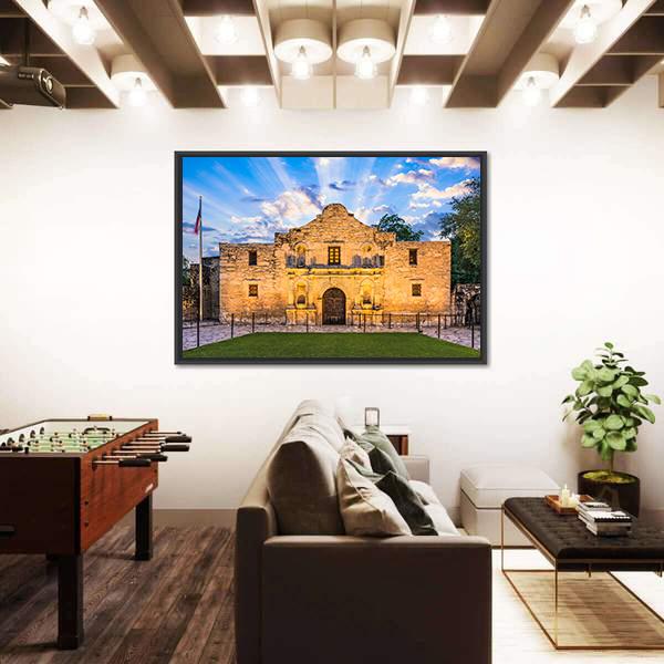The Alamo In San Antonio Texas Canvas Wall Art-3 Horizontal-Gallery Wrap-25" x 16"-Tiaracle