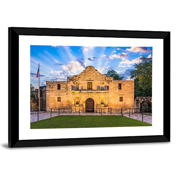 The Alamo In San Antonio Texas Canvas Wall Art-3 Horizontal-Gallery Wrap-25" x 16"-Tiaracle