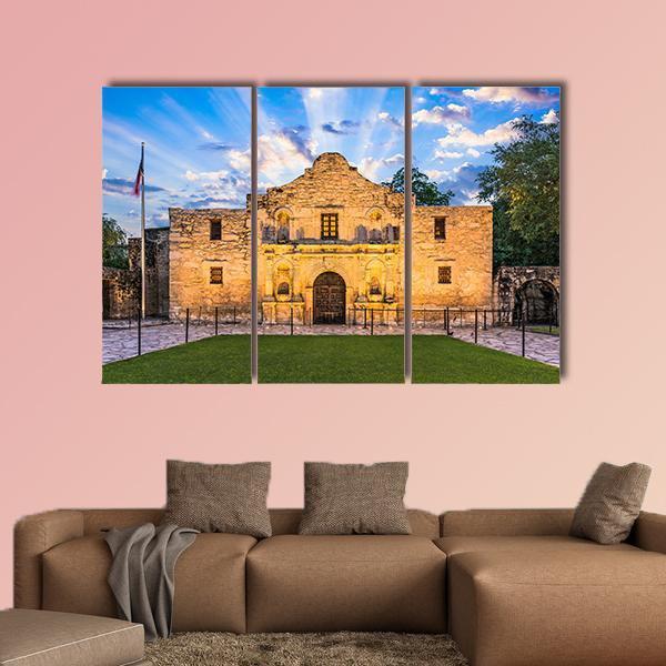 The Alamo In San Antonio Texas Canvas Wall Art-3 Horizontal-Gallery Wrap-25" x 16"-Tiaracle