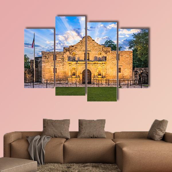 The Alamo In San Antonio Texas Canvas Wall Art-4 Pop-Gallery Wrap-50" x 32"-Tiaracle