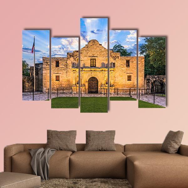 The Alamo In San Antonio Texas Canvas Wall Art-5 Pop-Gallery Wrap-47" x 32"-Tiaracle
