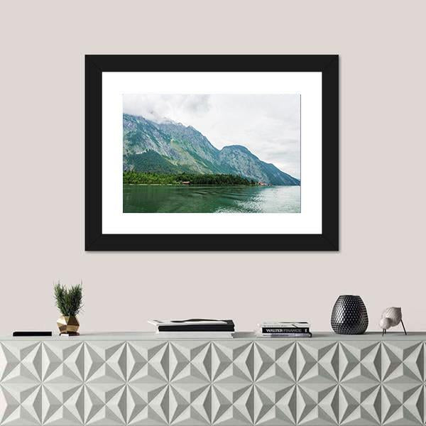 The Alpsee Lake In Bavaria Canvas Wall Art-3 Horizontal-Gallery Wrap-25" x 16"-Tiaracle